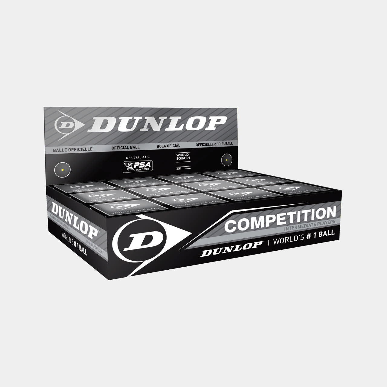 Competition Squash Ball 12pcs - Yellow dot